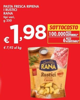 Bennet Pasta fresca ripiena rana tipi vari g 250 offerta