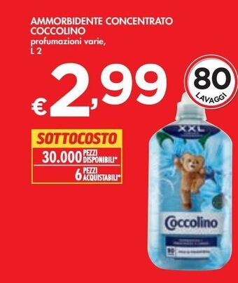 Bennet Ammorbidente concentrato coccolino profumazioni varie l 2 offerta