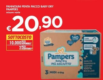 Bennet Pannolini penta pacco baby dry pampers offerta