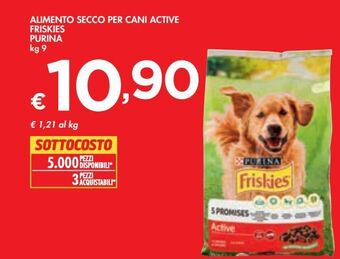 Bennet Alimento secco per cani active friskies purina kg 9 offerta