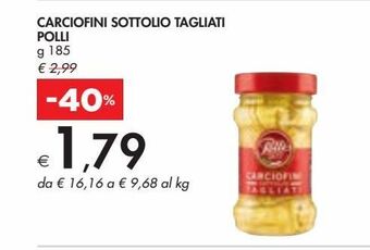 Bennet Carciofini sottolio tagliati polli g 185 offerta