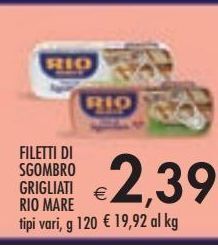 Bennet Filetti di sgombro grigliati rio mare tipi vari g 120 offerta