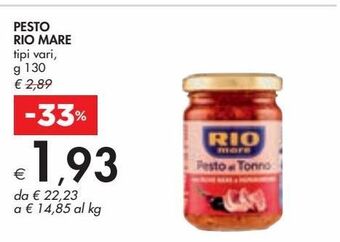Bennet Pesto rio mare tipi vari g 130 offerta