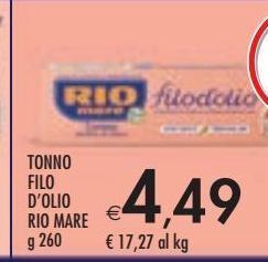 Bennet Tonno rio mare filo d'olio g 260 offerta