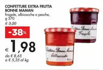 Bennet Confettura extra frutta bonne maman fragole, albicocche o pesche g 370 offerta