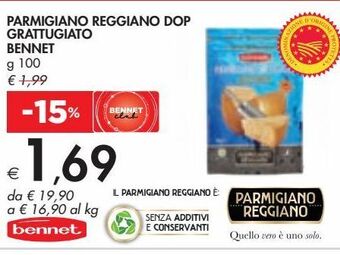 Bennet Parmigiano reggiano dop grattugiato bennet g 100 offerta