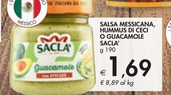 Bennet Salsa messicana, hummus di ceci o guacamole saclà g 190 offerta