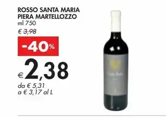 Bennet Rosso santa maria piera martellozzo ml 750 offerta