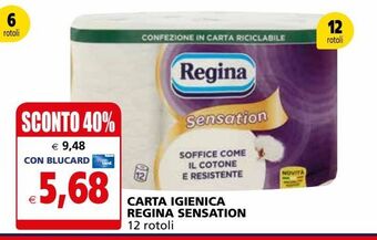 Il Gigante Carta igienica regina sensation offerta