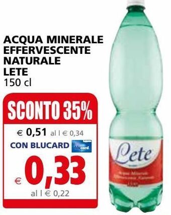 Acqua minerale effervescente naturale lete