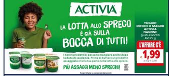 Il Gigante Yogurt intero o magro activia danone offerta