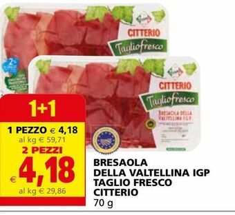 Il Gigante Bresaola della valtellina igp taglio fresco citterio offerta