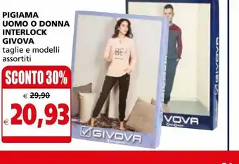 Pigiama uomo o donna interlock givova