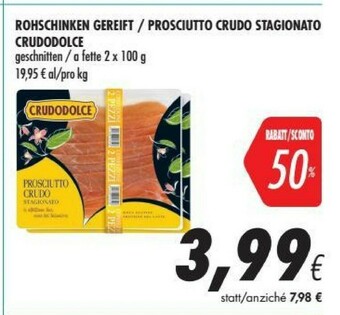 Coop Crudodolce Prosciutto Crudo Stagionato 100 G(ml) offerta