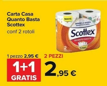 Carrefour Scottex Carta Casa Quanto Basta 2 Rotoli offerta