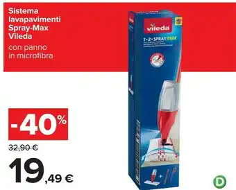 Carrefour Vileda Sistema Lavapavimenti Spray-max Con Panno In Microfibra offerta
