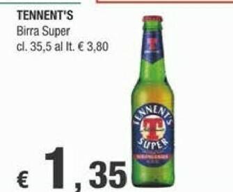 Crai Tennent's Birra Super 355 Ml offerta