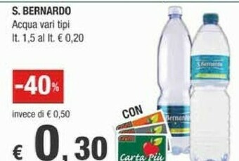 Crai S. bernardo Acqua Minerale Naturale 1500 G(ml) offerta