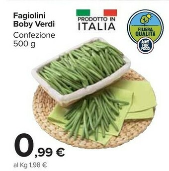Carrefour Fagiolini Boby Verdi 500 G offerta