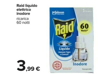 Raid Liquido Elettrico Inodore Ricarica 60 Notti
