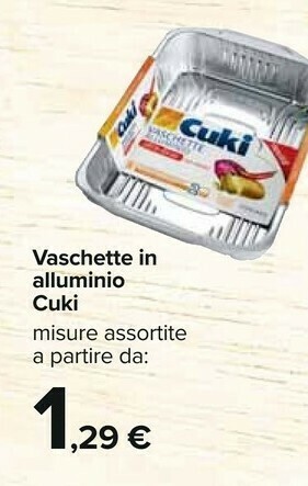 Carrefour Cuki Vaschette In Alluminio offerta
