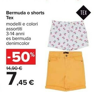 Carrefour Tex Bermuda/ Shorts offerta