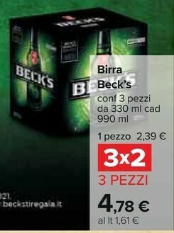 Carrefour Becks Beck's - Birra 330 G(ml) offerta