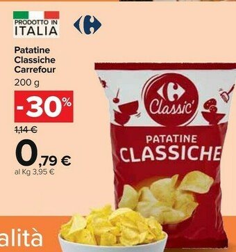 Carrefour Carrefour - Patatine Classiche 200 G(ml) offerta