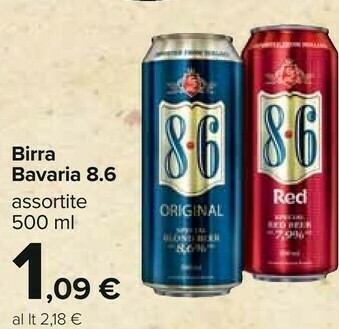 Carrefour Bavaria Birra 8.6 Original/ Red 500 Ml offerta