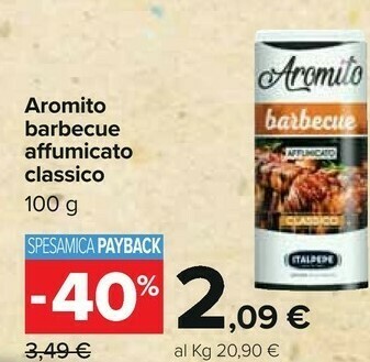 Carrefour Italpepe Aromito Barbecue Affumicato Classico 100 G offerta