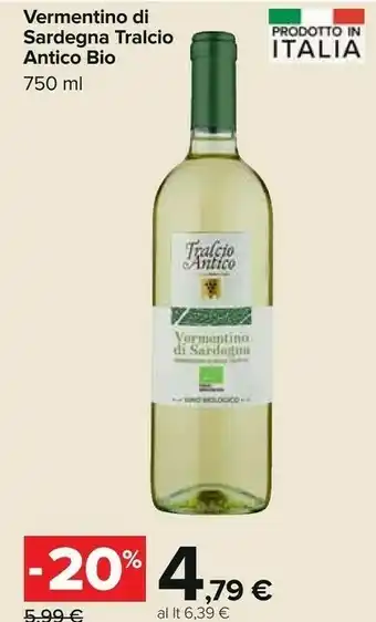 Tralcio antico Vermentino Di Sardegna Bio 750 Ml