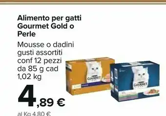 Carrefour Purina Alimento Per Gatti Gourmet Gold/ Perle Mousse/ Dadini offerta