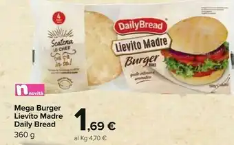 Carrefour Daily bread Mega Burger Lievito Madre offerta