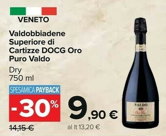 Carrefour Valdo Bbiadene Superiore Di Cartizze Oro Puro 750 G(ml) offerta