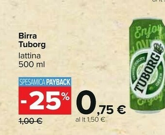 Carrefour Tuborg Birra 500 G(ml) offerta