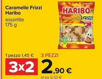 Carrefour Haribo Caramelle Frizzi Happy Cola 175 G offerta
