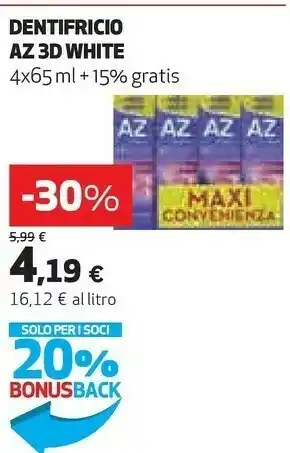 Coop Az Dentifricio 3D White offerta