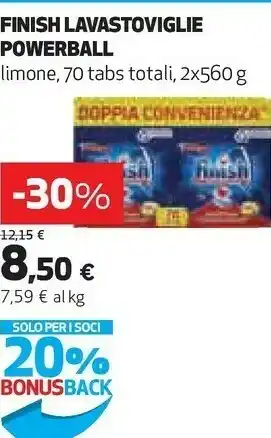 Coop Finish Lavastoviglie Powerball Limone offerta