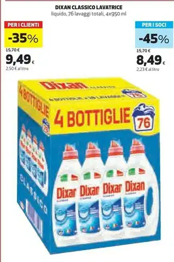 Coop Dixan Classico Lavatrice Liquido offerta