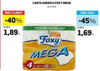 Coop Foxy Carta Igienica Mega offerta