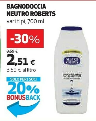 Coop Neutro Roberts Bagnodoccia 700 Ml offerta