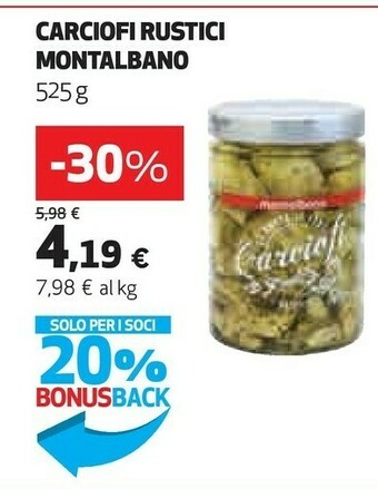 Coop Montalbano Carciofi Rustici offerta
