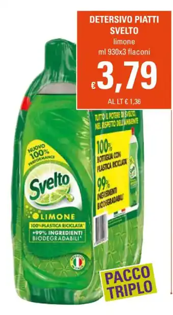 Basko Svelto Detersivo Piatti limone ml 930x3 flaconi offerta