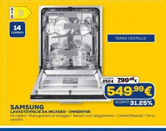 Euronics Samsung lavastoviglie da incasso - dw60r705 offerta