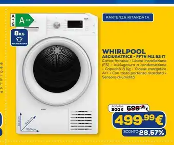 Euronics Whirlpool asciugatrice - fftn m1182it offerta