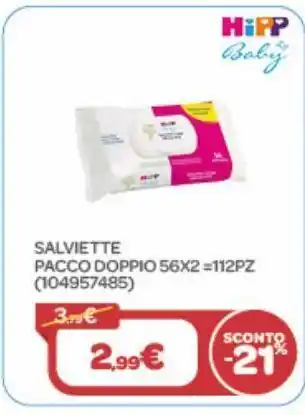 Bimbo Store Salviette pacco doppio 56x2 = 112 pz offerta