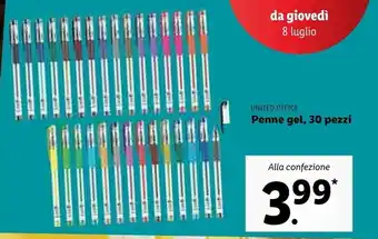 Lidl United Office Penne Gel 30 Pezzi offerta