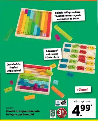 Lidl United Playtime Giochi Di Apprendimento In Legno Per Bambini offerta