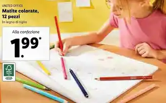 Lidl United Office Matiie Colorate 12 Pezzi offerta