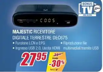 Trony Majestic Ricevitore Digitale Terrestre DEC675 offerta